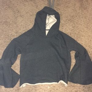 Grey bell sleeve sweatshirt